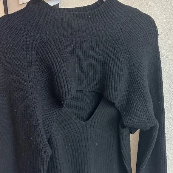 Anthropologie Black Cutout Sweater - Picture 3 of 4